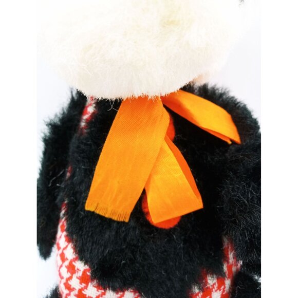 Gund Panda Vintage 1971 Plush Orange Bow Red Houndstooth Accents 13 Inches - Picture 4 of 16